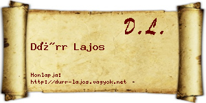 Dürr Lajos névjegykártya