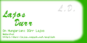 lajos durr business card