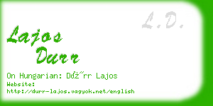 lajos durr business card